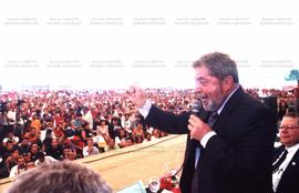 Atividade da candidatura &quot;Lula Presidente&quot; (PT) nas eleições de 2002 (Rio de Janeiro-RJ, 2002) / Crédito: Autoria desconhecida