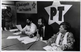 Apresentação à imprensa de candidaturas do PT às prefeituras nas eleições de 1988 (Local desconhe...