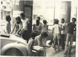 Campanha eleitoral dos bancários (Rio de Janeiro-RJ, jan. 1978). / Crédito: Autoria desconhecida.