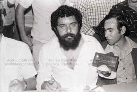 Campanha contra a condenação de Lula e outros sindicalistas pela LSN, organizado pelo PT (Poá-SP, 1982). Crédito: Vera Jursys