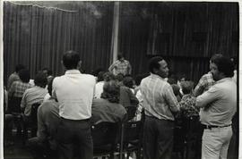 Reunião dos funcionários da Light (São Paulo-SP, 1979). / Crédito: Autoria desconhecida.
