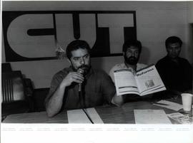 Evento [sobre Reforma Agrária?], na CUT (São Paulo-SP, mar. 1992). / Crédito: Roberto Parizotti