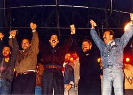 Comício da candidatura “Lula Presidente” (PT) nas eleições de 1994 (São Bernardo do Campo-SP, 27 ...