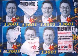 Propaganda de rua de candidatura do PT nas eleições de 1998 (Rio Grande do Sul,1998). / Crédito: ...
