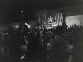 Congresso Nacional do PT, 1º (São Bernardo do Campo-SP, 27 nov./1 dez. 1991) [Pavilhão Vera Cruz] – 1º CNPT / Crédito: Autoria desconhecida.