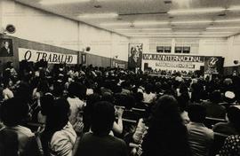 [Ato realizado pelo Comitê Paritário em apoio a 4a Internacional?] (São Paulo-SP, 1980). / Crédito: Sônia Parma.