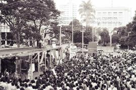 Ato da candidatura “Lula governador” (PT) nas eleições de 1982 (Campinas-SP, ago. 1982). Crédito: Vera Jursys