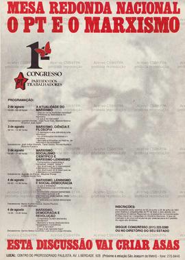 Mesa Redonda Nacional: O PT e o Marxismo. (02 a 04 ago. 1991, São Paulo (SP)).