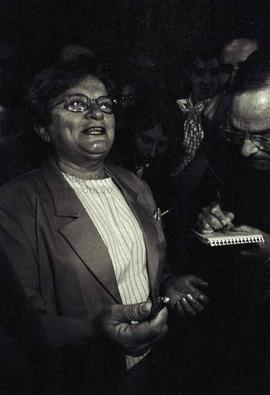 Luiza Erundina, prefeita de São Paulo pelo PT, no dia da votação nas eleições de 1989 (São Paulo-...