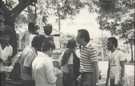 Caminhada da candidatura “Celso Daniel Prefeito” (PT) nas eleições de 1982 (Santo André-SP, 1982). / Crédito: Vera Lúcia [Jursys?]