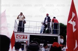 Ato pela Reforma Agrária e Contra a Violência, organizado pelo PT e pelo MST, no Pontal de Paranapanema ([São Paulo, 16 mar. 1997]). / Crédito: Autoria desconhecida