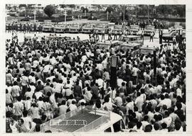 Greve dos metalúrgicos do ABC (São Bernardo do Campo-SP, 23 mar. 1979). / Crédito: Jesus Carlos.