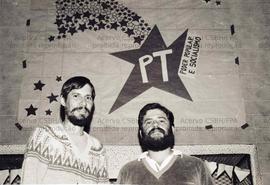 Festa das candidaturas “Eduardo Jorge deputado federal” e “Roberto Gouveia deputado estadual” (PT) nas eleições de 1986 (Local desconhecido, 1986). Crédito: Vera Jursys