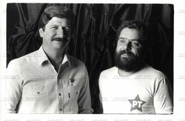 Retrato de Jacó Bittar e de Luiz Inácio Lula da Silva para campanha eleitoral (Local desconhecido, data desconhecida). / Crédito: Autoria desconhecida.