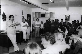Intervenção estadual em Hospital de Santos (Santos-SP, 11 abr. 1989). / Crédito: Nivair Neves.