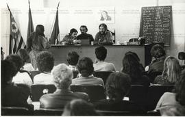 Debate com Hugo Blanco no Sindicato dos Jornalistas de São Paulo (São Paulo-SP, jul.1979). / Crédito: Ennio Brauns Filho.