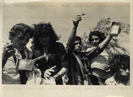 Manifestação dos trabalhadores da construção civil (Brasília-DF, 14 ago. 1979). / Crédito: Eliane Motta/Central Fotojornalismo.