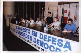 Ato em defesa das liberdades democráticas realizado na Câmara Municipal de São Paulo (São Paulo-S...
