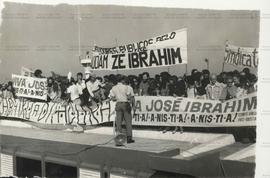 Recepção ao sindicalista e exilado político José Ibrahim no aeroporto de Viracopos (Campinas-SP, ...