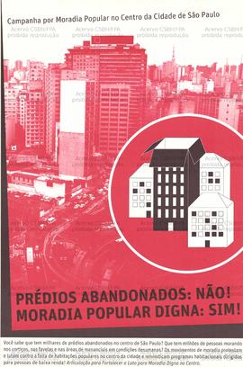 Campanha por Moradia Popular no Centro da Cidade de São Paulo  (São Paulo (SP), Data desconhecida).