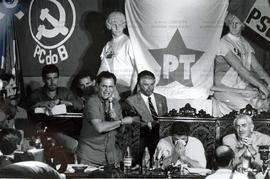 Lançamento da equipe de governo da candidatura “Lula Presidente” (PT) nas eleições de 1989 (Rio de Janeiro-RJ, 11 set. 1989). / Crédito: Paula Simas