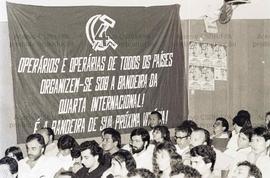 Debate organizado pelo jornal Causa Operária, com presença de Altamira (São Paulo-SP, data desconhecida). Crédito: Vera Jursys
