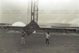 Ato dos deputados do PCdoB contra o arrocho salarial (Brasília-DF, data desconhecida). Crédito: Vera Jursys