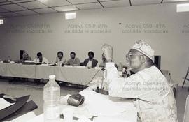 Reunião Sindical Internacional Contra o Pagamento da Dívida Externa (Cajamar-SP, 16 ago. 1986). Crédito: Vera Jursys