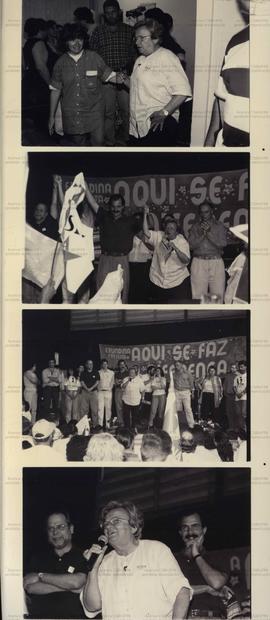 Ato com movimentos populares em apoio à candidatura “Erundina Prefeitura” (PT), realizada na Quadra dos Bancários nas eleições de 1996 (São Paulo-SP, 31 ago. 1996). / Crédito: Keila Mata Marques
