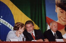 Atividade da candidatura &quot;Lula Presidente&quot; (PT) nas eleições de 2002 (Local desconhecido, 2002) / Crédito: Autoria desconhecida