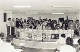 Eleição no Sindicato dos Trabalhadores nas Indústrias Químicas e Farmacêuticas de Santo André (Santo André-SP, jul. 1988). Crédito: Vera Jursys