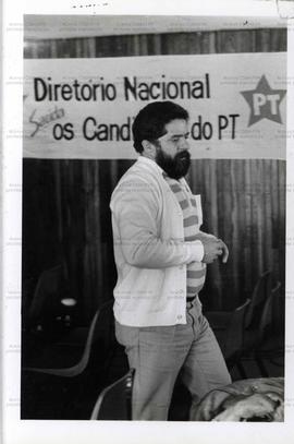 Apresentação à imprensa de candidaturas do PT às prefeituras nas eleições de 1988 (Local desconhecido, 05 ago. 1988). / Crédito: Anselmo Piccardi