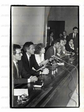 Anúncio do pacote econômico Plano Collor II (Brasília-DF, 31 jan. 1991). / Crédito: Eugênio Novaes/Agência Folhas.