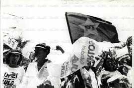 Ato da candidatura “Lula Deputado Federal” (PT), realizado na Sé, durante as eleições de 1986 (Lo...