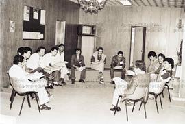 Reunião da Campanha pela Jornada de 40 horas no Sindicato dos Metalúrgicos de Santo André (Santo André-SP, ago. 1984). Crédito: Vera Jursys