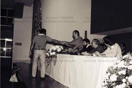 Evento não identificado [Comissão de Fábrica da Ford?] (São Bernardo do Campo-SP, 1982). Crédito: Vera Jursys
