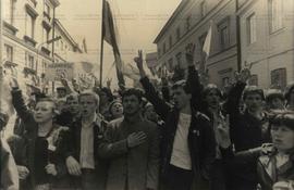 [Ato do 1o de maio organizado pelo sindicato Solidariedade?] (Varsóvia-Polônia, 1 mai. 1983). / C...