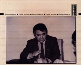 Retrato do deputado federal Genebaldo Corrêa (PMDB) em evento não identificado (Brasília-DF, 16 dez. 1991). / Crédito: Lula Marques/Folha Imagem.