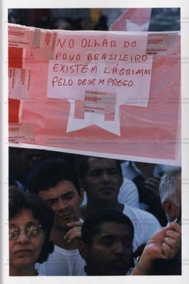 Ato do 1o. de Maio no Anhangabaú (São Paulo-SP, 1 mai. 1999). / Crédito: Alexandre Machado