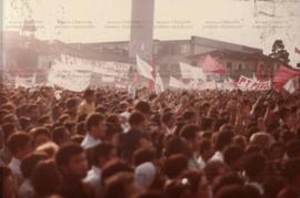 Comício de candidaturas do PT nas eleições de 1982 (São Paulo-SP, 21 abr. 1982). / Crédito: Autor...