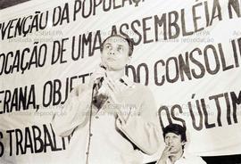 Ato do PT pela instituição da Assembleia Nacional Constituinte (São Paulo-SP, 1985). Crédito: Ver...