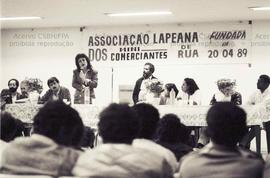 Reunião da Associação Lapeana dos Mini-Comerciantes (São Paulo-SP, data desconhecida). Crédito: Vera Jursys