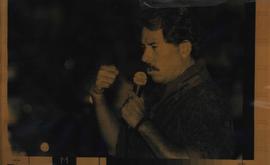 Entrevista coletiva de Daniel Ortega após vitória de Violeta Chamorro nas eleições presidenciais de 1990 (Manágua-Nicarágua, 26 fev. 1990) / Crédito: Paolo Baosio/Agence France Press