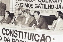 Cerimônia de posse da diretoria do Sindicato dos Médicos de São Paulo ([São Paulo-SP?], fev. 1987...