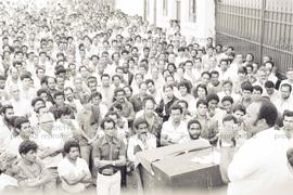 Greve dos trabalhadores do setor de bebidas (São Paulo-SP, [1985-1987]). Crédito: Vera Jursys