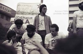 Ato da candidatura “Celso Daniel Prefeito” (PT) nas eleições de 1982 (Santo André-SP, 1982). Crédito: Vera Jursys