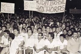 Ato sindical pela jornada de 40 horas, promovido pela CUT (São Bernardo do Campo-SP, abr. 1982). ...
