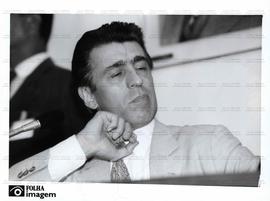 Antonio Rogério Magri durante a CPI mista do Senado Federal (Brasília-DF, 17 mar. 1992).  / Crédito: Eugênio Novaes/Folha Imagem.