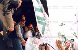 Passeata e comício no centro promovidos pela candidatura “Lula Presidente” (PT) nas eleições de 1...