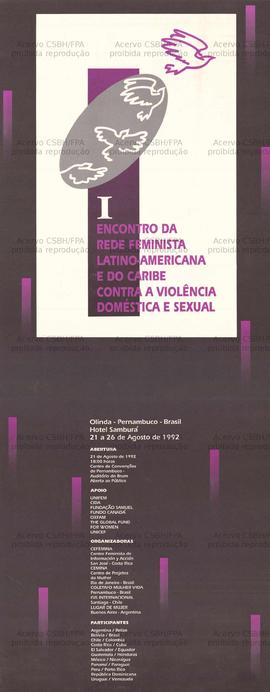 I Encontro da Rede Feminista Latino-Americana e do Caribe Contra a Violência Doméstica e Sexual  (Olinda (PE), 21-26/08/1992).